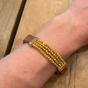 Plunder Beaded/Pleather Bracelet